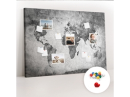 Quadro De Cortiça Mapa-múndi Para A Sala De Estar Espelharte (140x100 Cm)