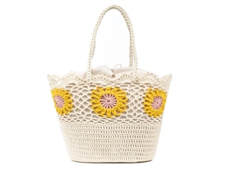 Saco De Ombro De Mulher Iria Quintana Villaga Feita Flores Amarelo (30)