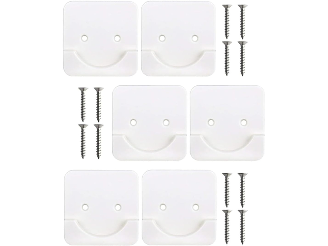 Suporte Adesivo Para Varão De Cortina Chuveiro Ounona, Conjunto De 6 Peças, Superfície Lisa Sem Rebarbas, Material Abs
