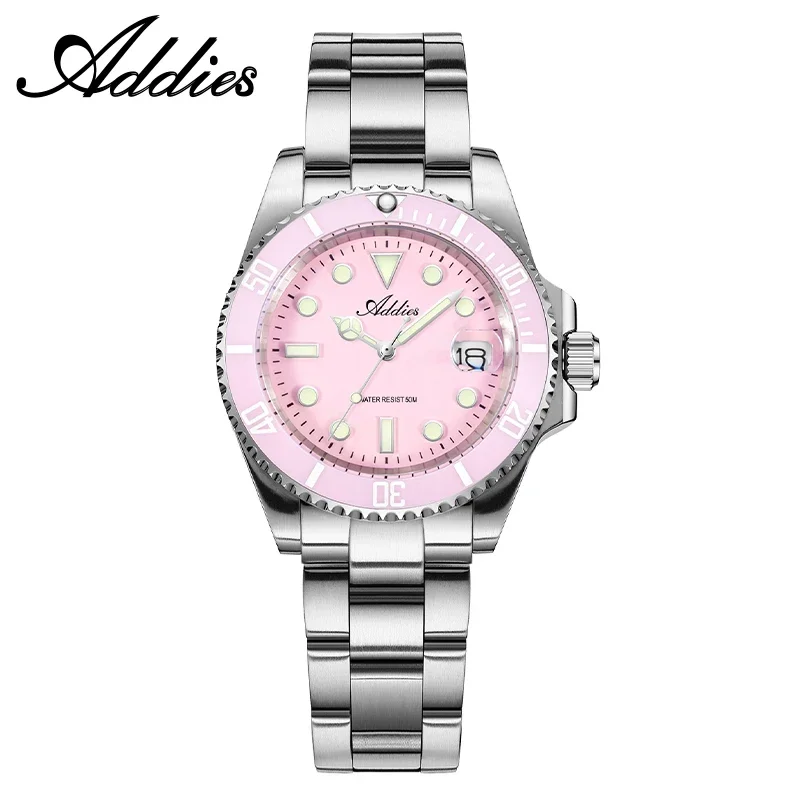 (rosa) Relógio Feminino De Luxo Para Negócios, 36 Mm, Com Movimento De Quartzo Luminoso E Resistência À Água De 50 M.