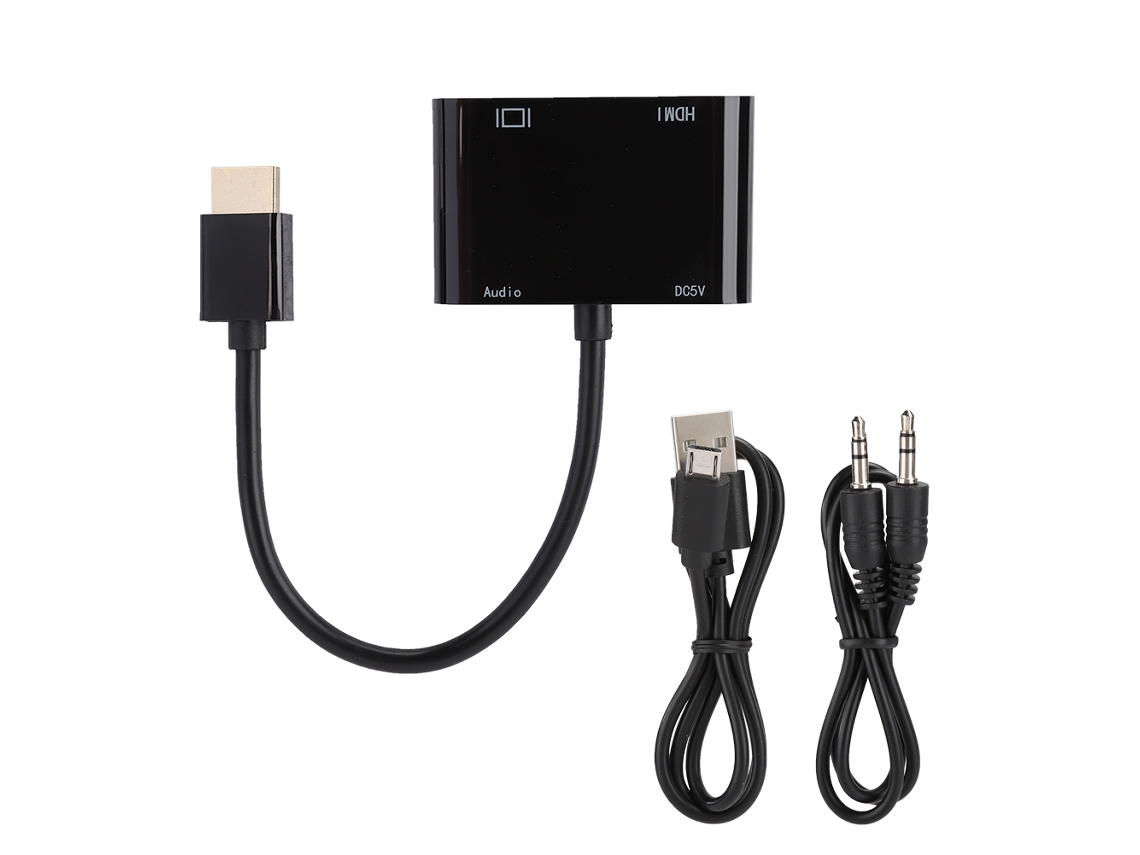 Cabo Adaptador Conversor De Sinal De Vídeo Hd Hdmi Para Vga Para Notebook Projetor