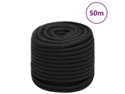 Vidaxl Corda De Barco 16 Mm 50 M Polipropileno Preto Completo