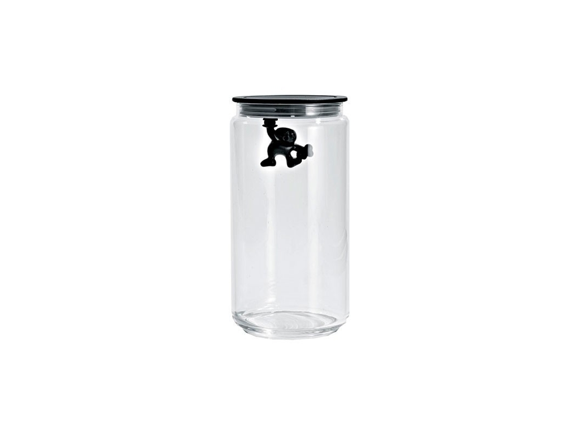 Frasco com Tampa Hermética Preto Gianni A Little Man Holding On Tight A DI ALESSI (1.4 L)