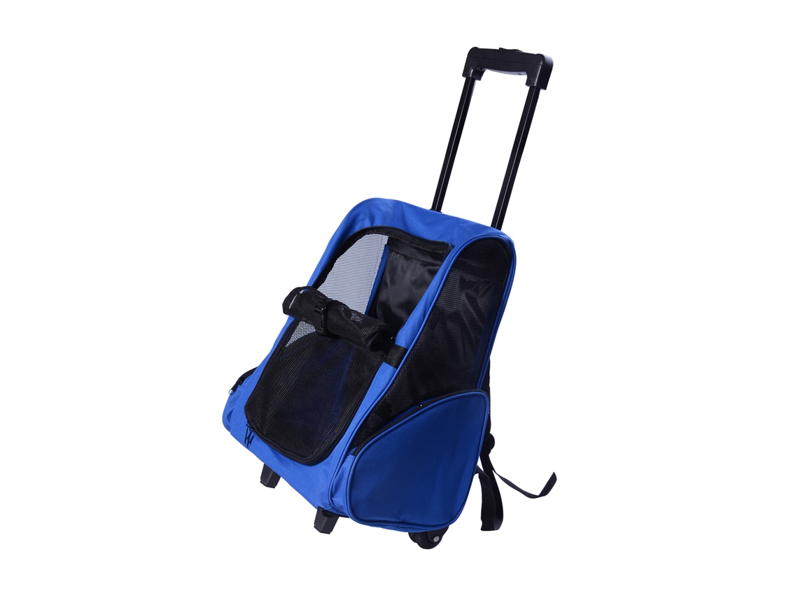 Transportador de Pets BRILVIBERA com Rodas, 42x25x55cm, azul