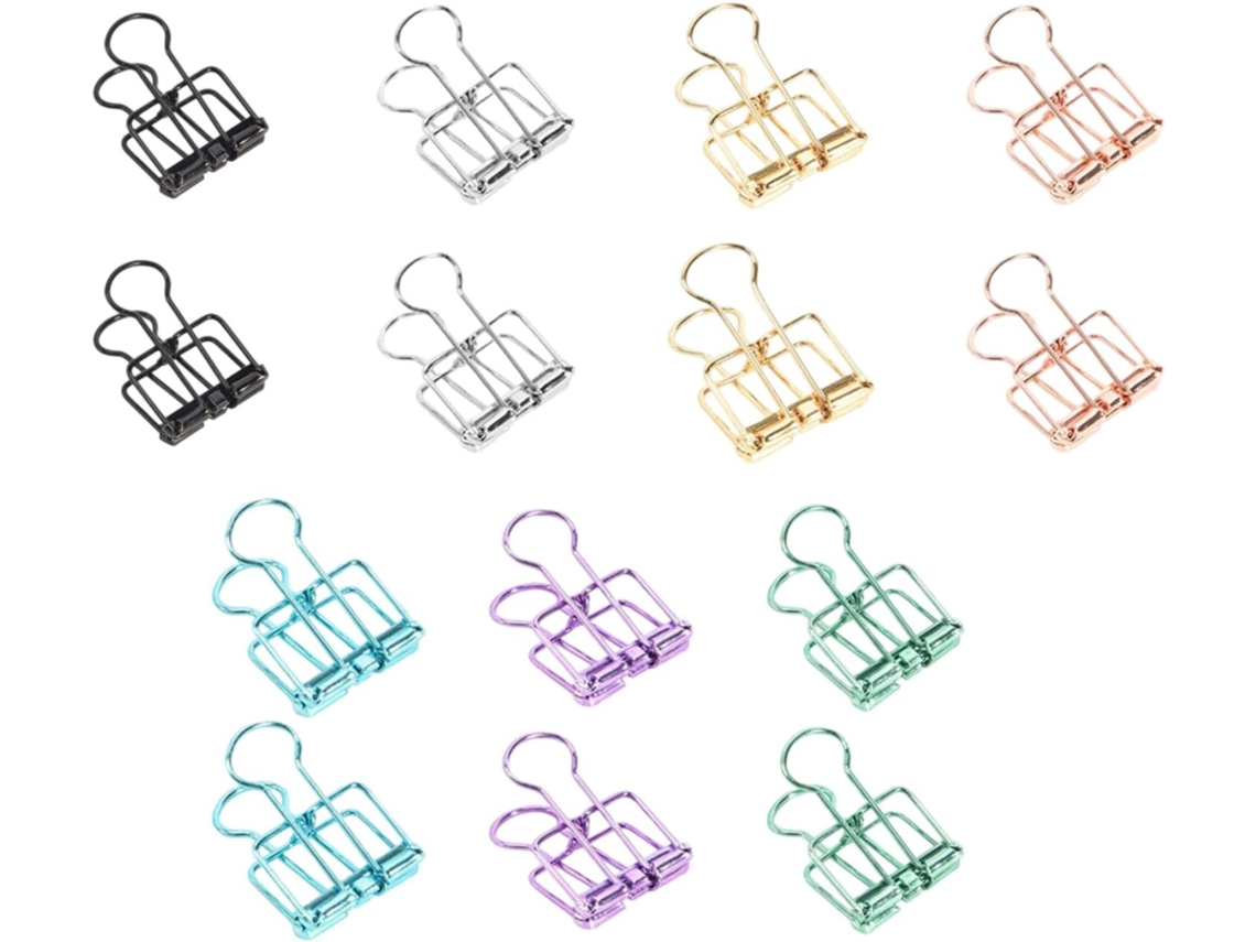 19 32 Clipes 51mm, Pasta Longa, Clipes Dinheiro Vazados, Documentos Escolares, Pasta Longa Metálica, 14 unidades