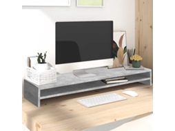 Vidaxl Suporte Para Monitor Derivados De Madeira Cinzento Cimento