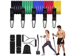 Kit De 11 Bandas De Resistencia Elásticas Com Grip E Cinta De Tornozelo Para Treinamento Fitness E Exercícios Em Casa Ou Academia