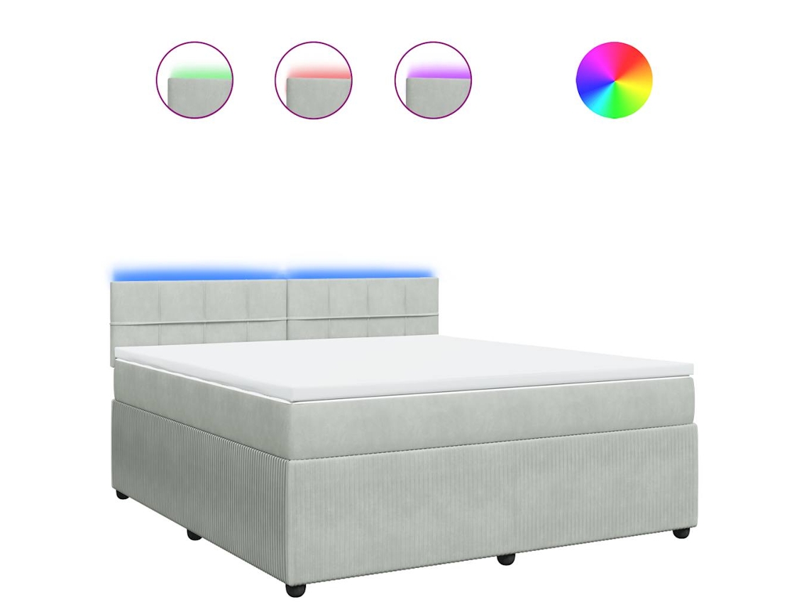 Box Spring Bed, Box Spring Beds Vidaxl Cinzeto Veludo (180 X 200 Cm)