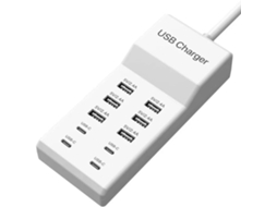 Estação De Carregamento Usb 50 W/10 A Com 10 Portas, Hub, Carregador