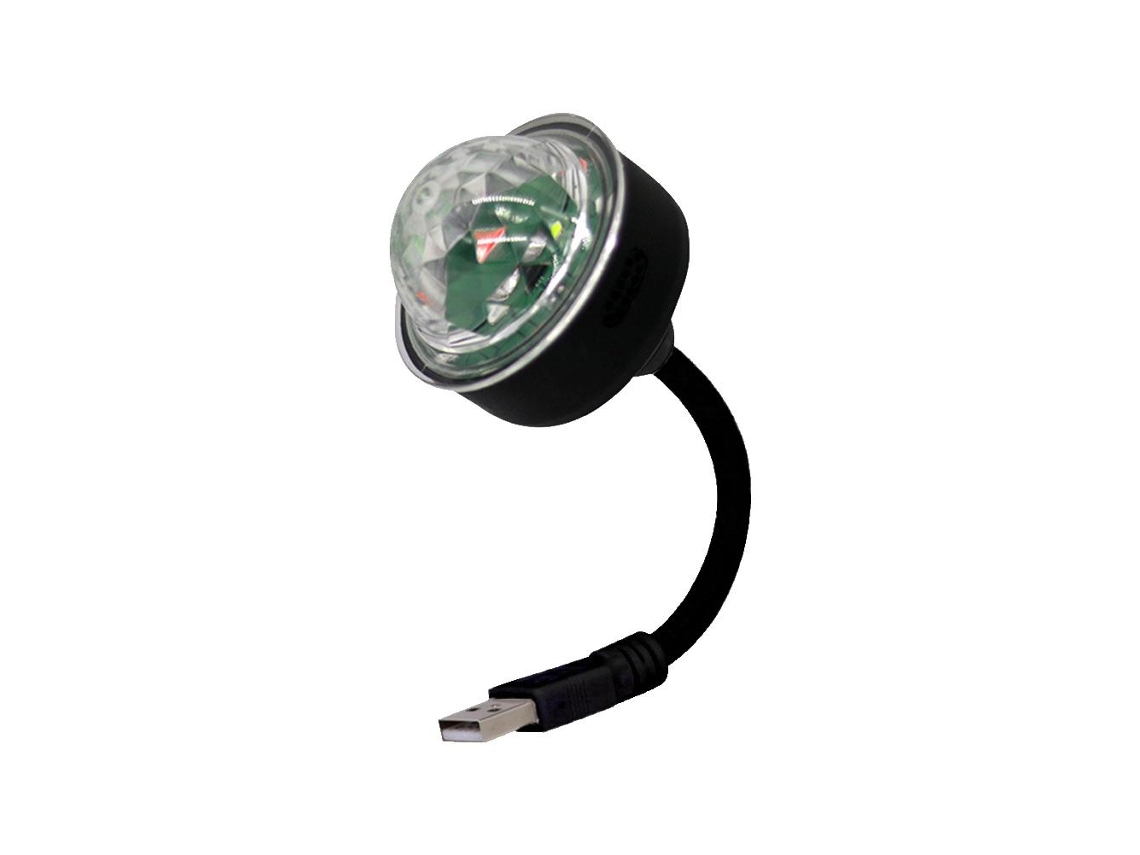 Projetor de Flash LED RGB com Bola Giratória USB para Palco de Discoteca e Luz Decorativa N6Q2. Observações sobre o Tamanho: Slowmoose