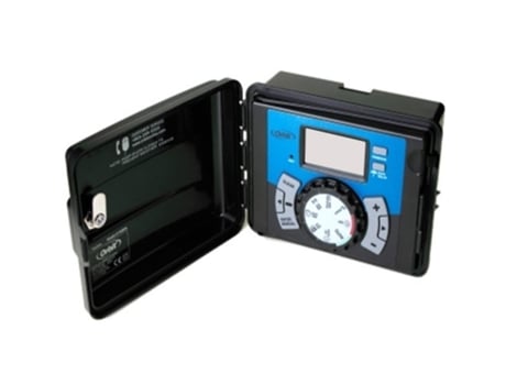 Programador eléctrico Easy Set Logic 6 estaciones Programador de riego eléctrico de 6 estaciones de riego. Tiempo de riego por zona de 1 a 99 minutos.