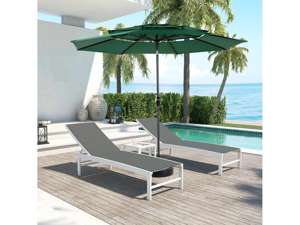 Guarda sol Retangular 4,5m Verde Escuro Manivela Sem Base VELTRIX