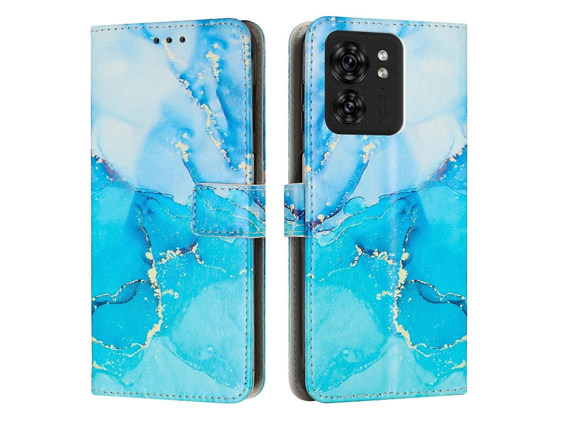 Capa De Couro Para Celular Com Padrão De Mármore Pintado