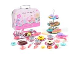 Conjunto De Chá Para Crianças 68 Peças Com Tema Floral Para Meninas Brincar De Chá Afternoon Tea Acessórios De Mesa Armazenamento Portátil