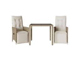 Bistro Set, Bistro Sets Vidaxl Bege Rattan / Vime (90 X 90 X 75 Cm)