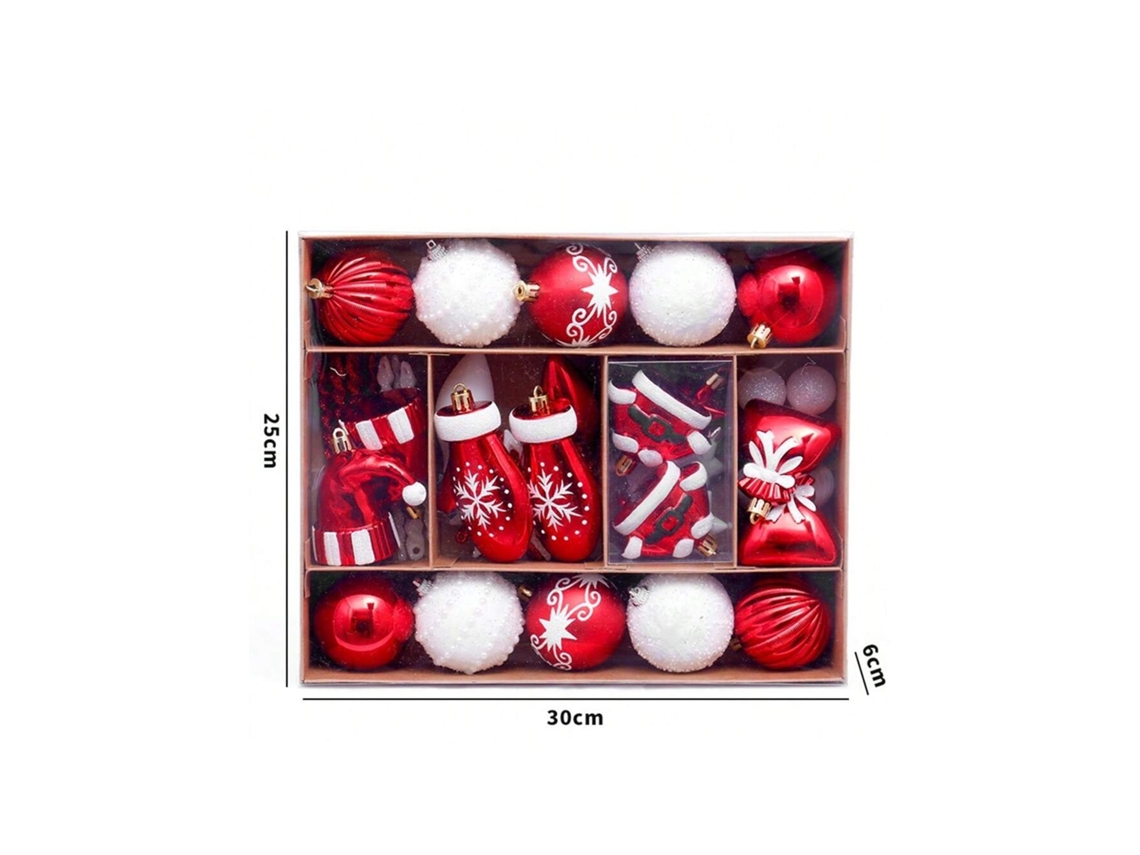 Decoração De Natal, Kit De 45 Bolas De Natal Com Figuras De Lebkuchen Pintadas, Adorno De Árvore De Natal Igvtrade