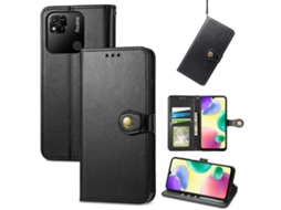Capa De Couro Com Fivela Em Cor Sólida Retrô Para Xiaomi Redmi 10a