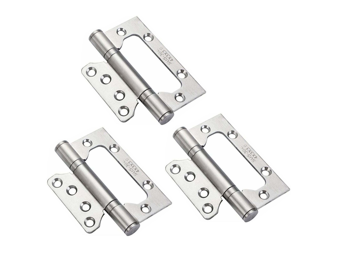 Conjunto de 3 dobradiças de porta reforçadas com rolamentos de esferas, ferragens em aço inoxidável, adequadas para portas de quartos e portões externos.