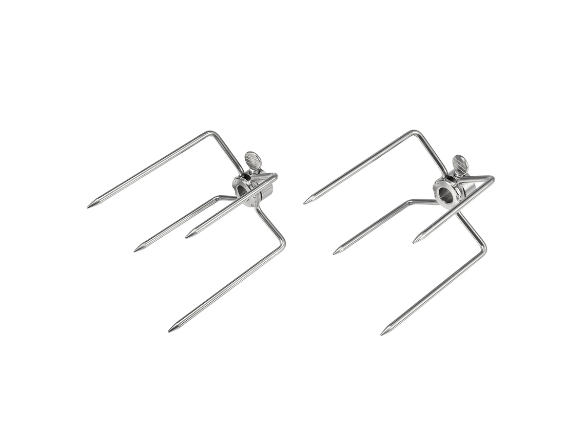 2pcs Garfo Multifuncional De Aço Inoxidável Para Churrasco E Grelha
