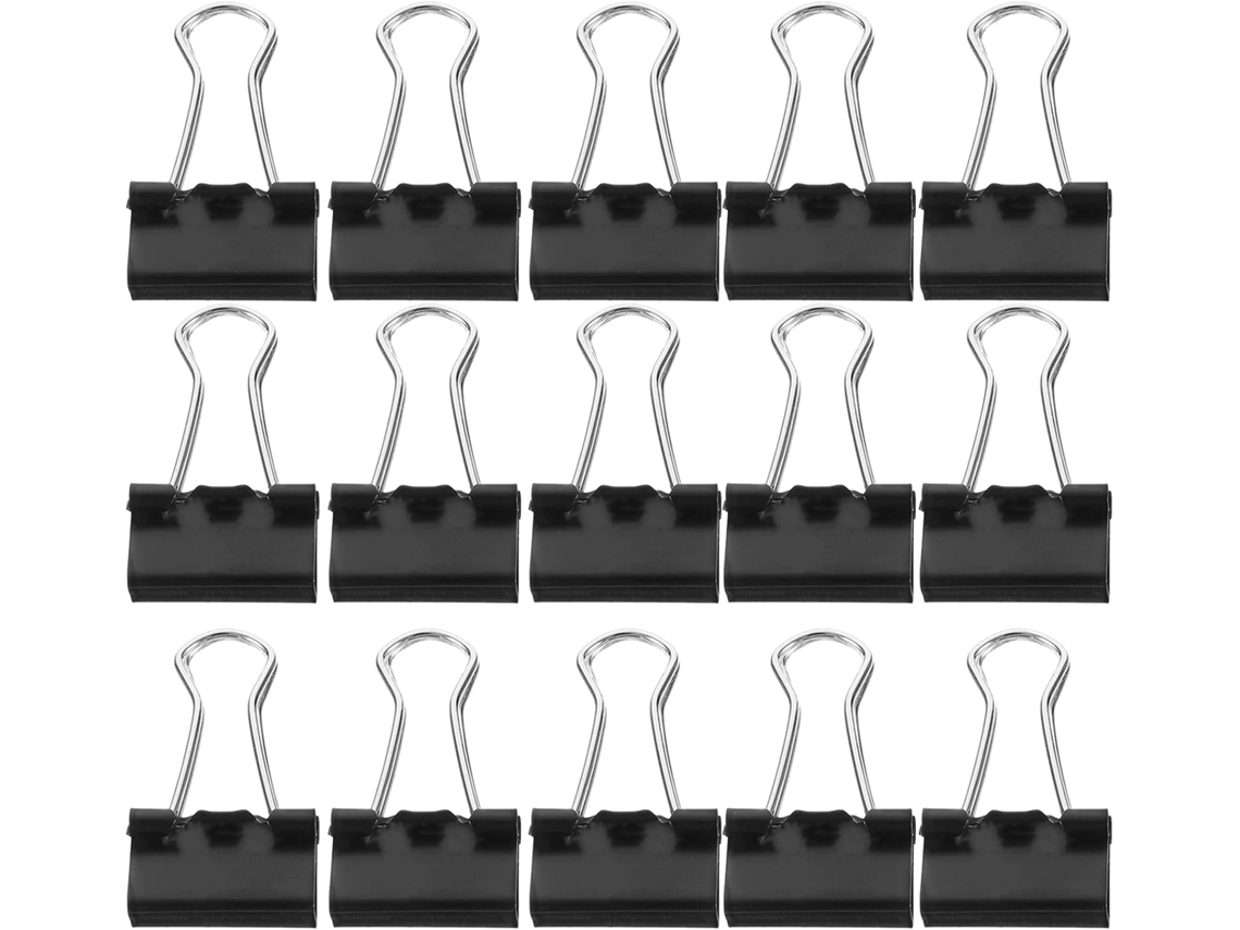 Clips para Arquivo Ounona em Aço Inoxidável Preto, Fáceis de Guardar e Duráveis, Pacote com 100 Unidades, Ideais para