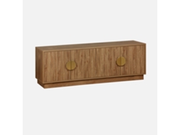 Móvel De Tv Efeito Madeira Mel De 4 Portas , 140cm, Efeito Madeira Mel
