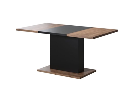Mesa de jantar KENDO para 6 pessoas - Carvalho âmbar e melamina preta fosca - 160 x 80 x 76 cm TRENDS INTERNATIONAL
