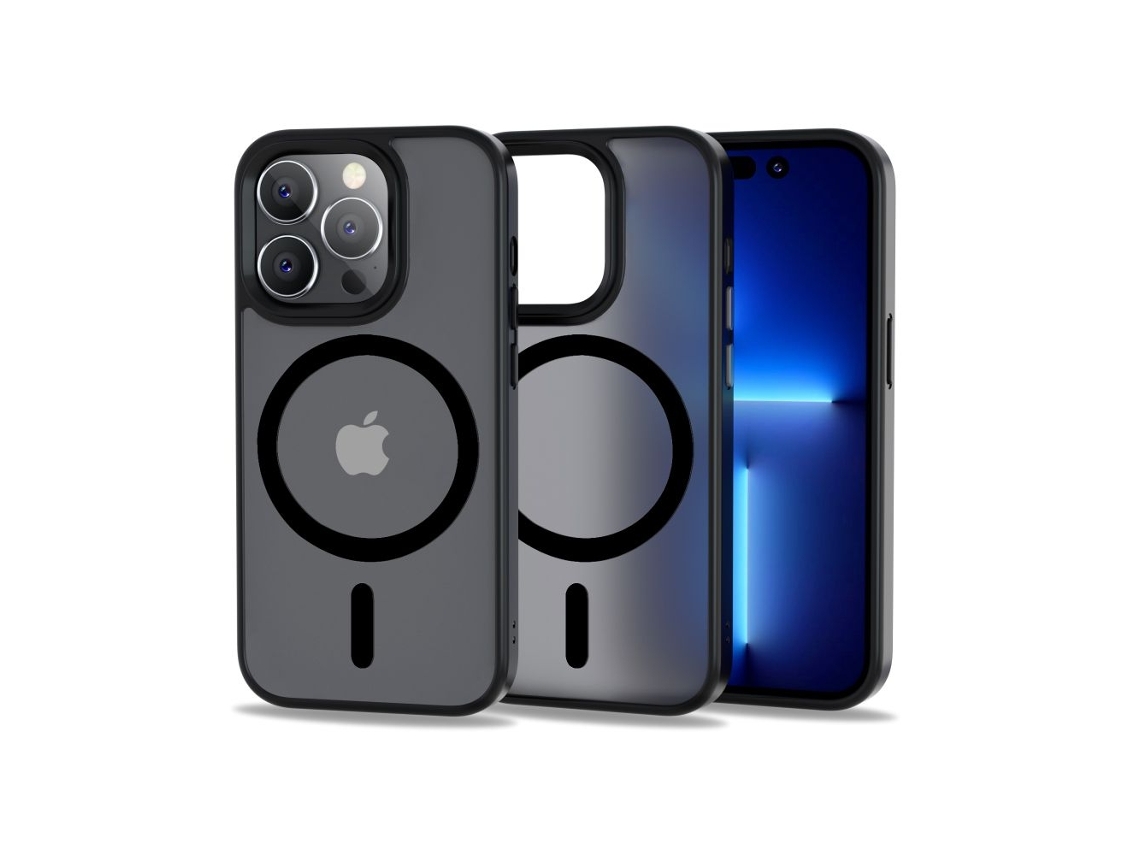 Capa Tech-protect Magsafe Magmat Fosca À Prova De Choque Para Iphone 14 Pro, Com Absorção Magnética, Preta