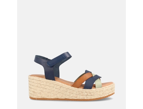 Sandálias De Mulher Marila Shoes Panama Pele Azul (37)