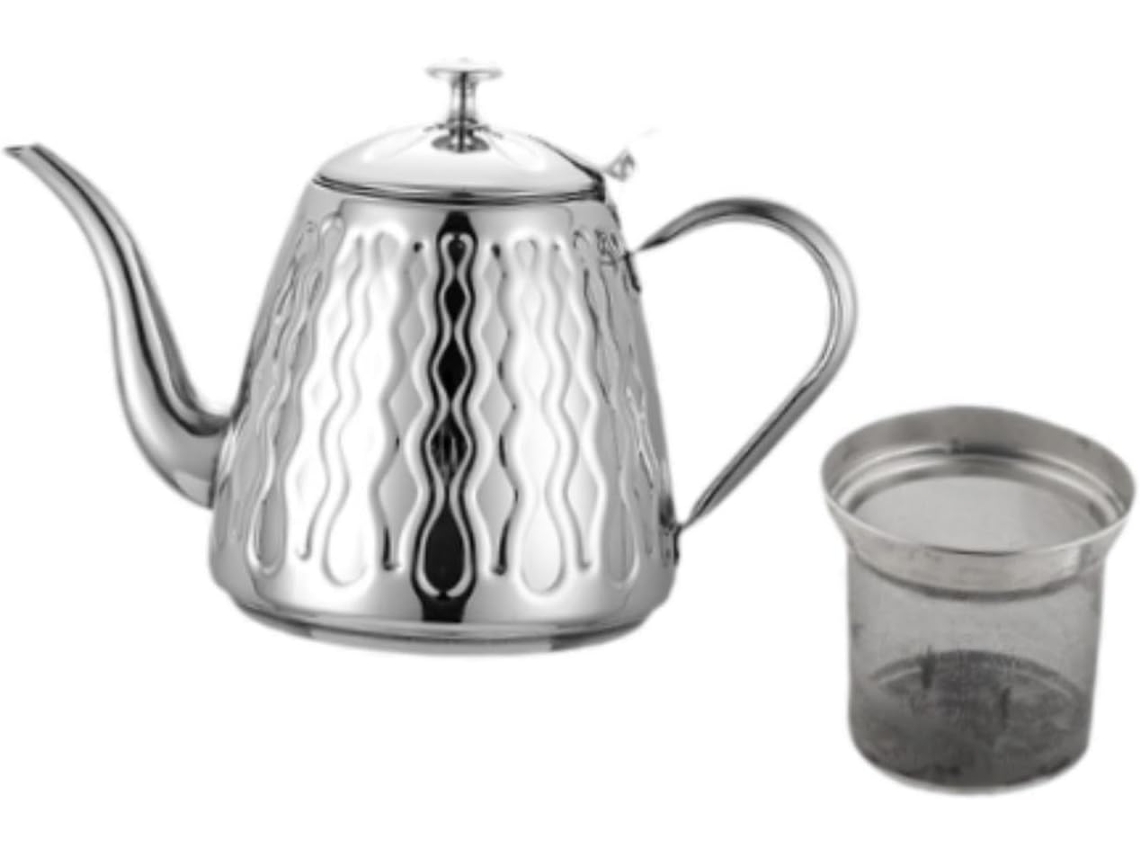 Bule De Aço Inoxidável, Grande Capacidade, Ferve Água, 1500ml, Para Cozinha, Camping E Fogões Elétricos