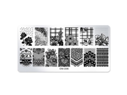 Prato De Estampagem De Unhas Retangular Com Desenhos Geométricos Vegetais Decoração De Unhas Om-d06