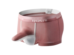 Boxers Para Homens Fianao Longjiang Com Design De Nariz De Elefante Convexo U Sexy Confortável Para Dormitório Rojo Claro L