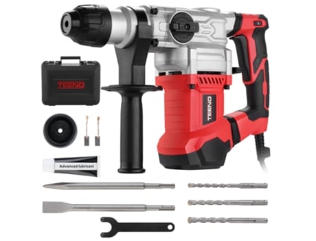 Furadeira De Martelo Sds Plus 1500w, 6 Velocidades Variáveis ??com 4 Funções, 4500bpm, Cabo De 2 Metros, Embreagem De Segurança E Tecnologia Teeno