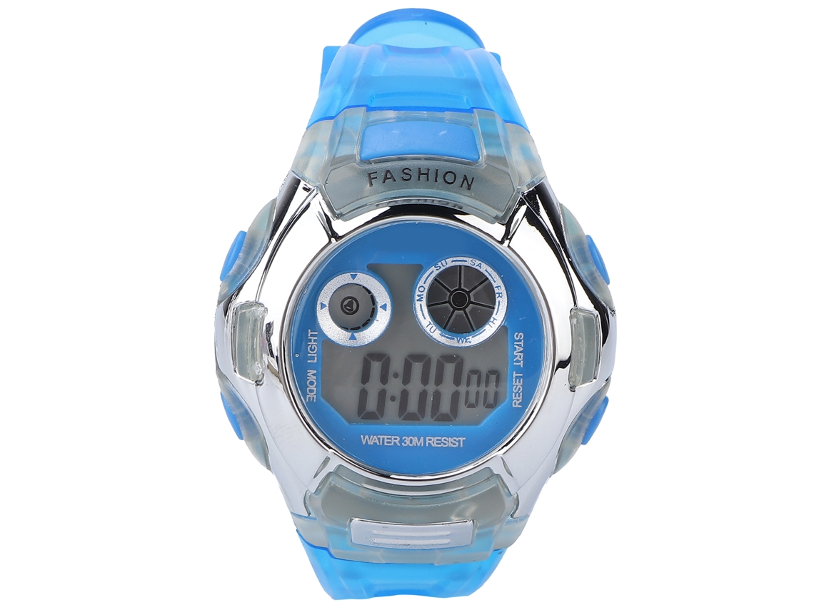 Relógio Digital Infantil Multifuncional Esportivo Impermeável com Luz Led Azul