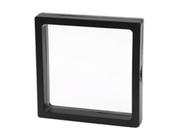 Caixa de Joias com Moldura Flutuante Transparente de Filme PE, Antioxidante, para Anéis, Brincos, Colares 9x9cm | S/MARCA