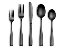 20 Peças 4 Pessoas Preto Conjunto De Utensílios De Aço Inoxidável Design Elegante Resistente À Corrosão Design Ergonômico.
