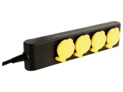 Tomada 4 Vias Ip44 Cabo 1,5 M Preto Tomada Francesa Velleman