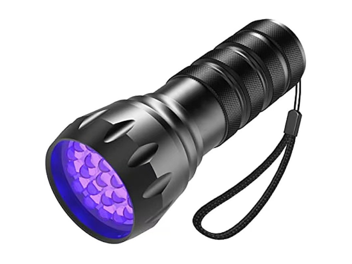Lanterna Uv De 395 Nm Com 21 Leds Para Detecção De Resina E Manchas De Urina De Animais De Estimação (preta)