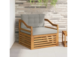Vidaxl Sofá Exterior Natural E Cinzento-claro