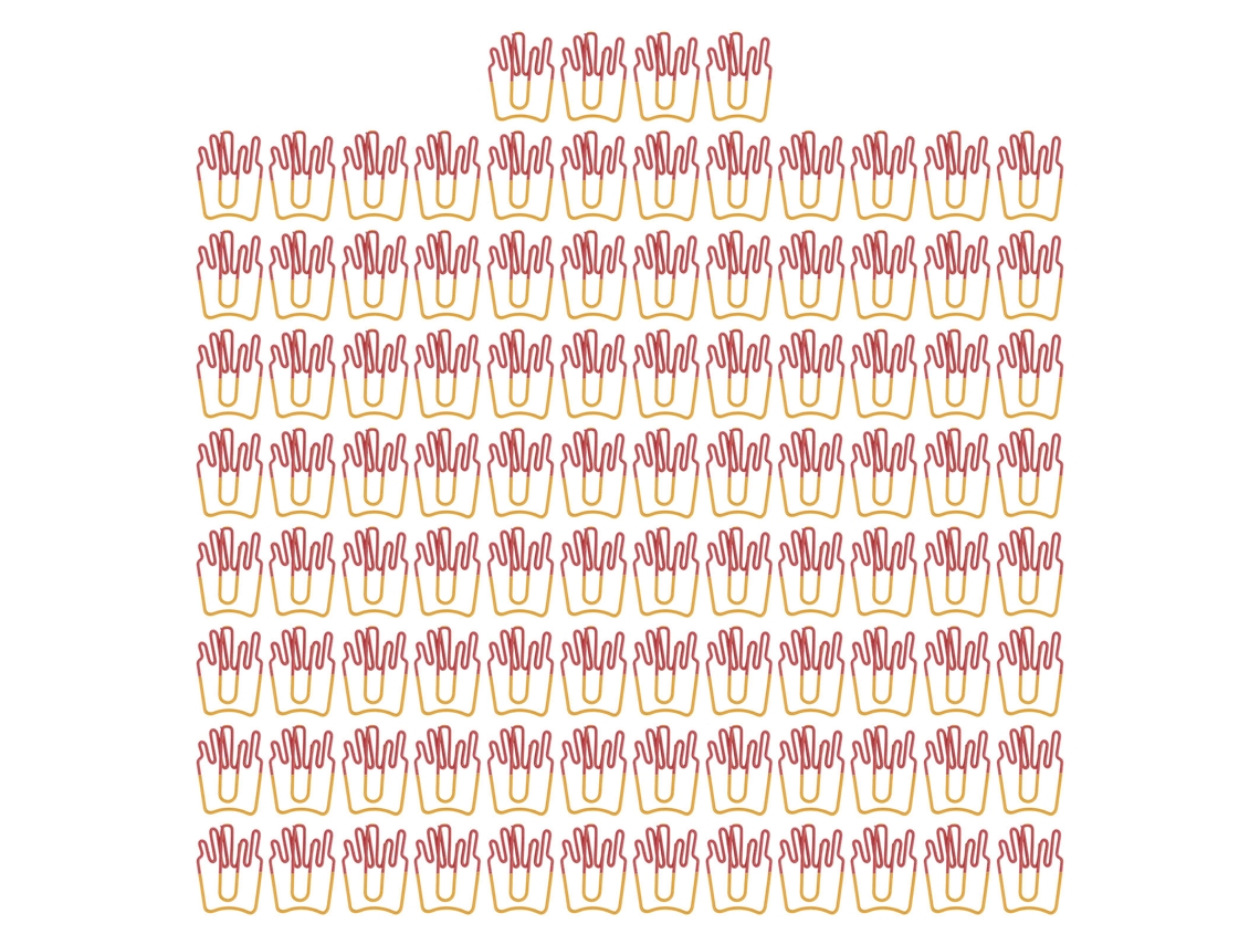100 Clipes Metálicos Portáteis E Leves Em Forma De Batatas Fritas, Para Escritório, Pequenos E Com Processo De Galvanoplastia.