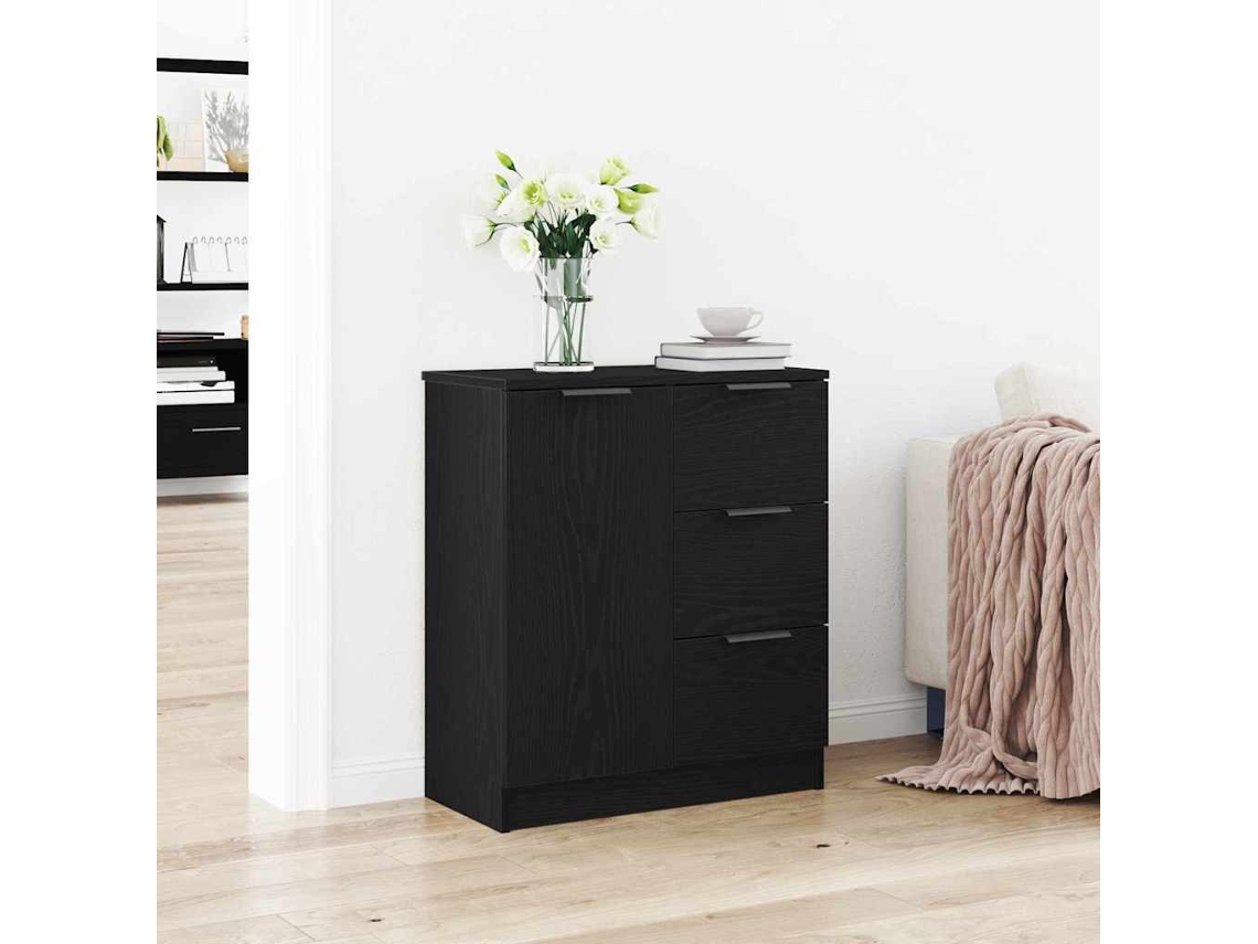 Vidaxl Buffet Carvalho Preto 60 X 30 X 70 Cm Madeira Processada