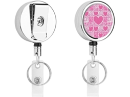 Lurelia Porta-crachá Retrátil Com Clipe Com Chaveiro Em Aço Inoxidável E Nylon Branco 62 Cm