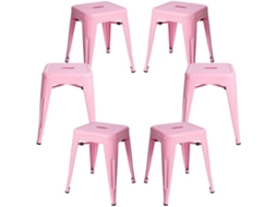 Pack 6 Bancos Torix Pequenos 45 Cm - Rosa
