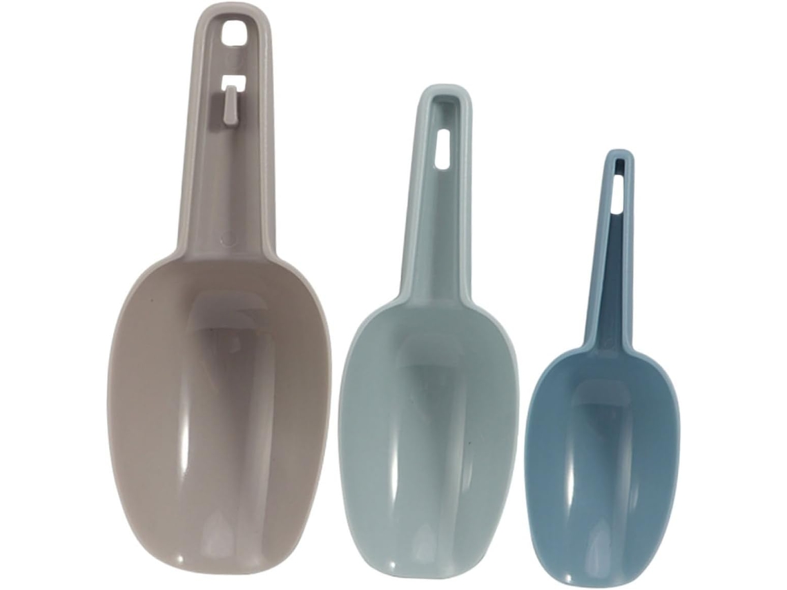 Conjunto De 3 Colheres Plástico Pp Farinha, Gelo E Cereais