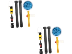 Conjunto De 2 Escovas Para Lavagem De Carros Com Cabo, Vassoura Para Lavar Carros E Caminhões, Polipropileno Amarelo.