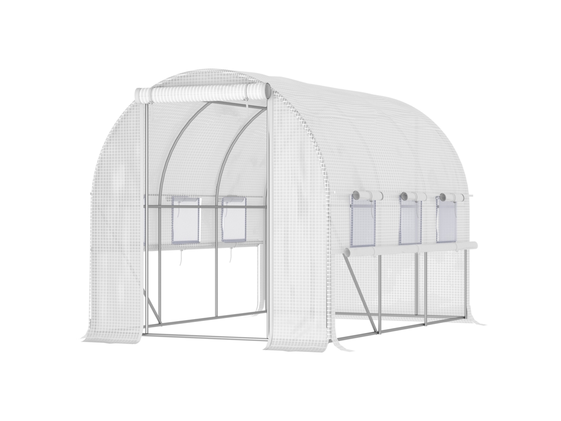 Estufa Túnel em aço galvanizado com porta de enrolar e 6 janelas 3x2x2m BTFORUS