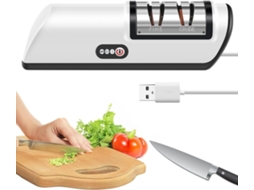 Afiador de Facas Eletrico Recarregavel 2000mah, Base Antiderrapante, 5w com 2 Modos de Afiacao, Rapido para Cozinha Domestica ZYBLSSBB