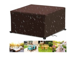 Capota Para Móveis De Jardim 420d Oxford Impermeável Uv Resistente Retangular Marrom 90x90x90cm