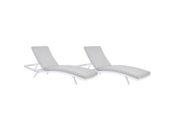 Hamacas De Jardín Acolchadas Con Respaldo Ajustable Beliani Amelia De Olefina Gris 65x199x88