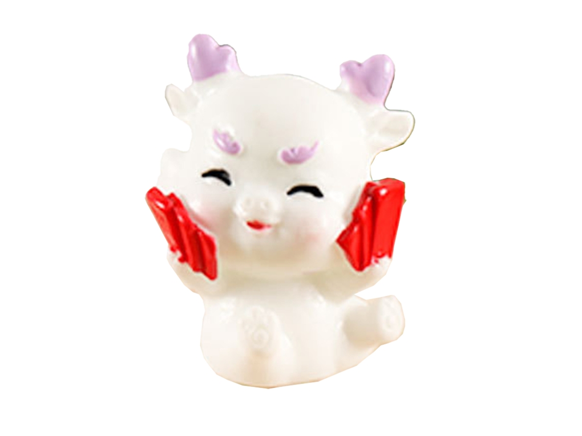 Laxiscreed Ornamento De Ano Novo Com Dragão Branco Em Resina Para Decoração De Carro E Escritório