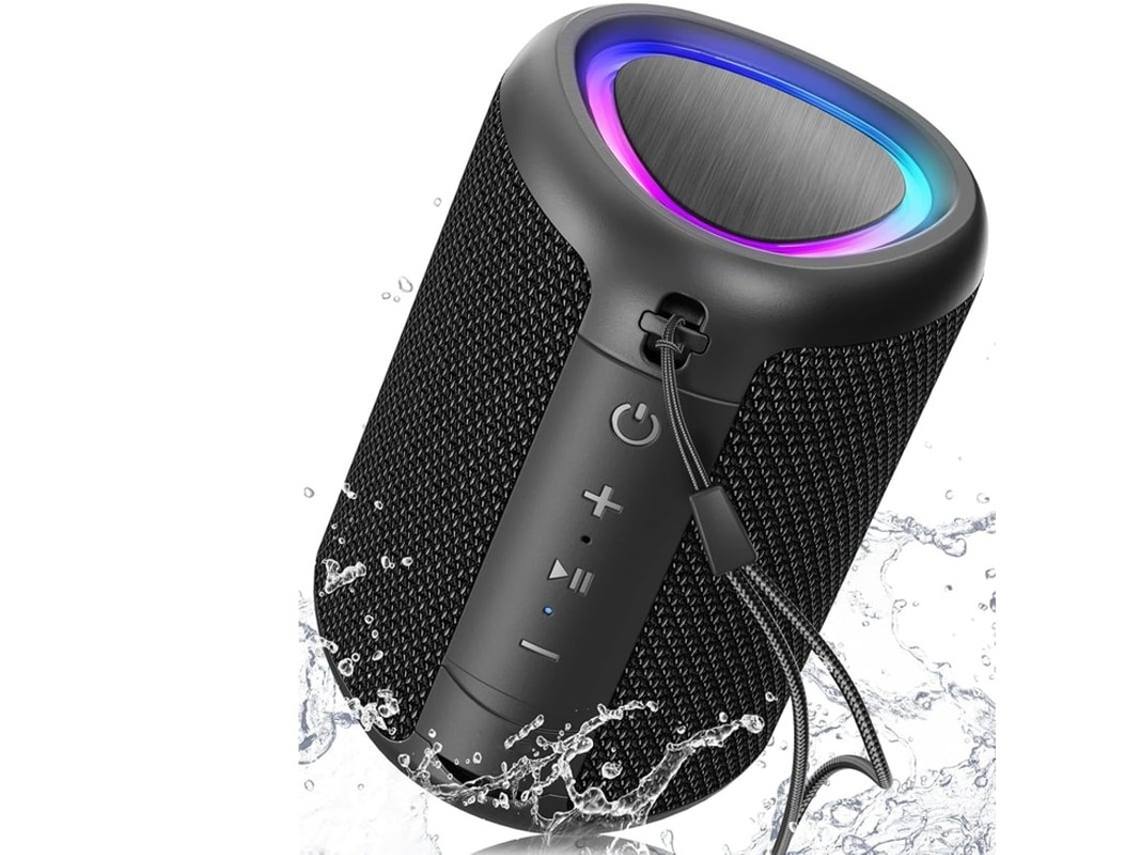 Alto Falante Bluetooth Portátil Com Luzes Som Potente E Cristalino Ipx5 À Prova Dágua Tempo De Reprodução O Dia Todo Entrada Para Cartão Aux Yizhood